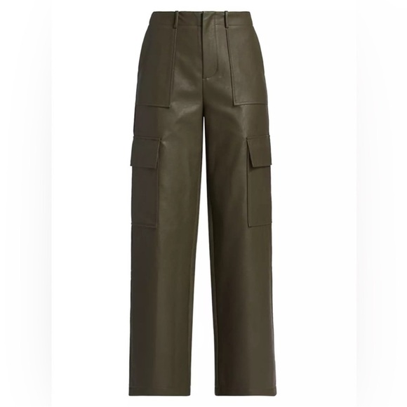 WAYF brown vegan leather Mischa cargo pant NWT - Picture 2 of 9